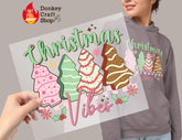 Christmas Tree Cake DTF Transfer for T-shirts, Hoodies, Heat Transfer, Ready for Press Heat Press Transfers DTF174