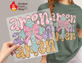 Amen Floral Cross Coquette Bow DTF Transfer, Ready to Press DTF539 - Donkey Craft Vinyl