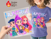 Huntrix KPOP Demon Hunters DTF Transfer, Ready to Press DTF599 - Donkey Craft Vinyl