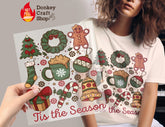 Tis the Season Retro Christmas DTF Transfer, Ready to Press DTF482 - Donkey Craft Vinyl