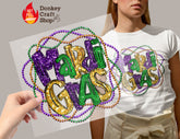 Mardi Gras DTF Transfer for T-shirts, Hoodies, Heat Transfer, Ready for Press Heat Press Transfers DTF77-M