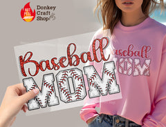 Baseball Mama DTF Transfer, Ready for Press Heat Press Transfers DTF320