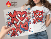 Spider-Man Superhero XOXO Hearts DTF Transfer, Ready to Press DTF654 - Donkey Craft Vinyl