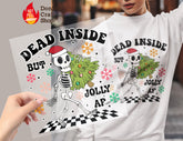 Christmas Skeleton DTF Transfer for T-shirts, Hoodies, Heat Transfer, Ready for Press Heat Press Transfers DTF195