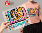 100 Days School DTF Transfer, Ready for Press Heat Press Transfers DTF221