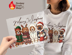 Merry Christmas Knit Letters DTF Transfer, Ready to Press DTF612