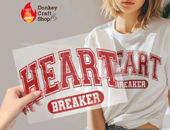 Pink Coquette Heart Bow Valentine's Day DTF Transfer, Ready to Press DTF505