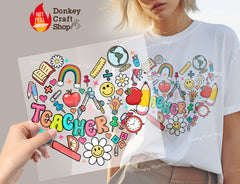 Teacher in Heart DTF, Ready for Press, Heat Press Transfers DTF412