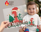 1st Christmas 1st Birthday DTF Transfer for T-shirts, Hoodies, Heat Transfer, Ready for Press Heat Press Transfers DTF165
