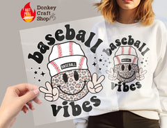 Baseball Vibes DTF Transfer, Ready for Press Heat Press Transfers DTF289