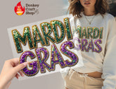 Mardi Gras DTF Transfer, Ready to Press DTF520 - Donkey Craft Vinyl