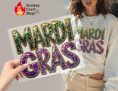 Mardi Gras DTF Transfer, Ready to Press DTF520