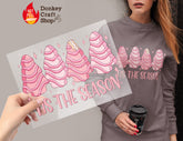 Christmas Tree Cakes DTF Transfer for T-shirts, Hoodies, Heat Transfer, Ready for Press Heat Press Transfers DTF193