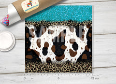 Faux Glitter Cow Print Pattern Adhesive Vinyl 1566
