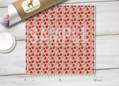 Christmas Poinsettia Floral Patterned Adhesive Vinyl X009
