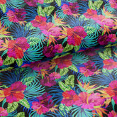 Tropical Flower printed Faux Leather 042