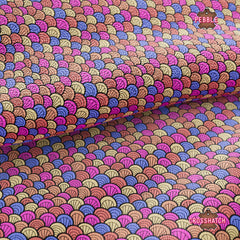 Mermaid Scale Printed Faux Leather 040