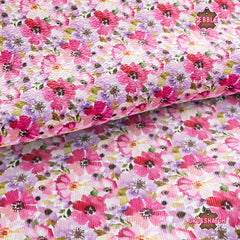 Watercolor Flower Printed Faux Leather 038