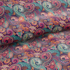Paisley Floral Printed Faux Leather 035