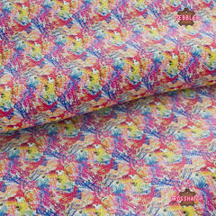 Colorful Splash Painting Printed Faux Leather 044