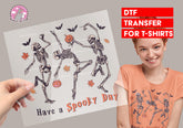 Halloween Skeleton Dance DTF Transfer for T-shirts, Hoodies, Heat Transfer, Ready for Press Heat Press Transfers DTF125
