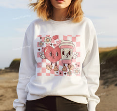 Coffee Valentines Day DTF Transfer, Ready for Press Heat Press Transfers DTF280