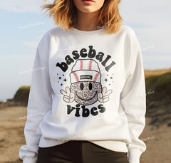 Baseball Vibes DTF Transfer, Ready for Press Heat Press Transfers DTF289