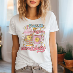 Fueled By Iced Coffee DTF Transfer, Ready for Press Heat Press Transfers DTF350