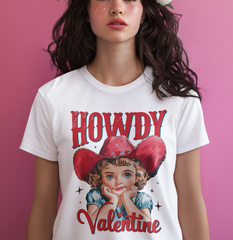 Howdy Valentine Retro Cowgirl DTF Transfer, Ready to Press DTF514