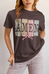 Amen Floral Cross Coquette Bow DTF Transfer, Ready to Press DTF542