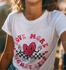 Love Heart Valentines DTF Transfer, Ready for Press Heat Press Transfers DTF241