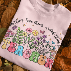 Teacher Wildflowers DTF, Ready for Press, Heat Press Transfers DTF413