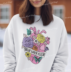 Anti Valentine Self Love Club DTF Transfer, Ready for Press Heat Press Transfers DTF251