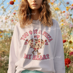 Pizza Heart Valentine Day DTF Transfer, Ready for Press Heat Press Transfers DTF248