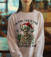 I'm Fine Christmas Skeleton Coffee DTF Transfer, Ready to Press DTF454