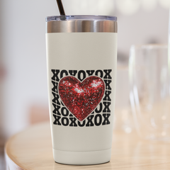 Valentine Heart UV DTF Wrap | 16oz Libbey Glass Cup Sticker UV073