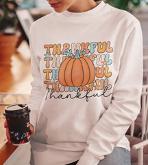Thankful Fall Pumpkin Thanksgiving DTF, Ready for Press, Heat Press Transfers DTF439