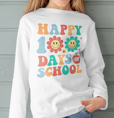 Happy 100 Days of School DTF Transfer, Ready for Press Heat Press Transfers DTF234