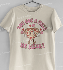 Pizza Heart Valentine Day DTF Transfer, Ready for Press Heat Press Transfers DTF248