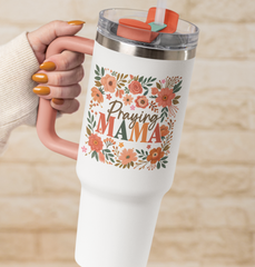 Praying Mama UV DTF Cup Wrap for 16oz Libbey Glass | Floral Design UV116