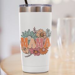 Big Sister & Mama Floral UV DTF Libbey Glass Wrap | 16oz Sticker UV045