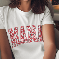 Mama Heart Pattern Varsity DTF Transfer, Ready to Press DTF511