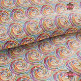 Colorful Spirals Printed Faux Leather 043
