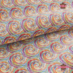 Colorful Spirals Printed Faux Leather 043