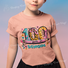 100 Days School DTF Transfer, Ready for Press Heat Press Transfers DTF221