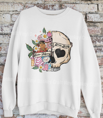 Sorta Merry Sorta Scary Skull DTF Transfer for T-shirts, Hoodies, Heat Transfer, Ready for Press Heat Press Transfers DTF202