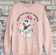 Dead Inside But Its Christmas DTF Transfer, Ready for Press Heat Press Transfers DTF224