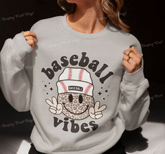 Baseball Vibes DTF Transfer, Ready for Press Heat Press Transfers DTF289