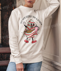 Out Here Lookin Like a Snack Christmas DTF Transfer for T-shirts, Hoodies, Heat Transfer, Ready for Press Heat Press Transfers DTF188