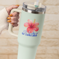 Aloha Hibiscus UV DTF Wrap for 16oz Libbey Glass UV127